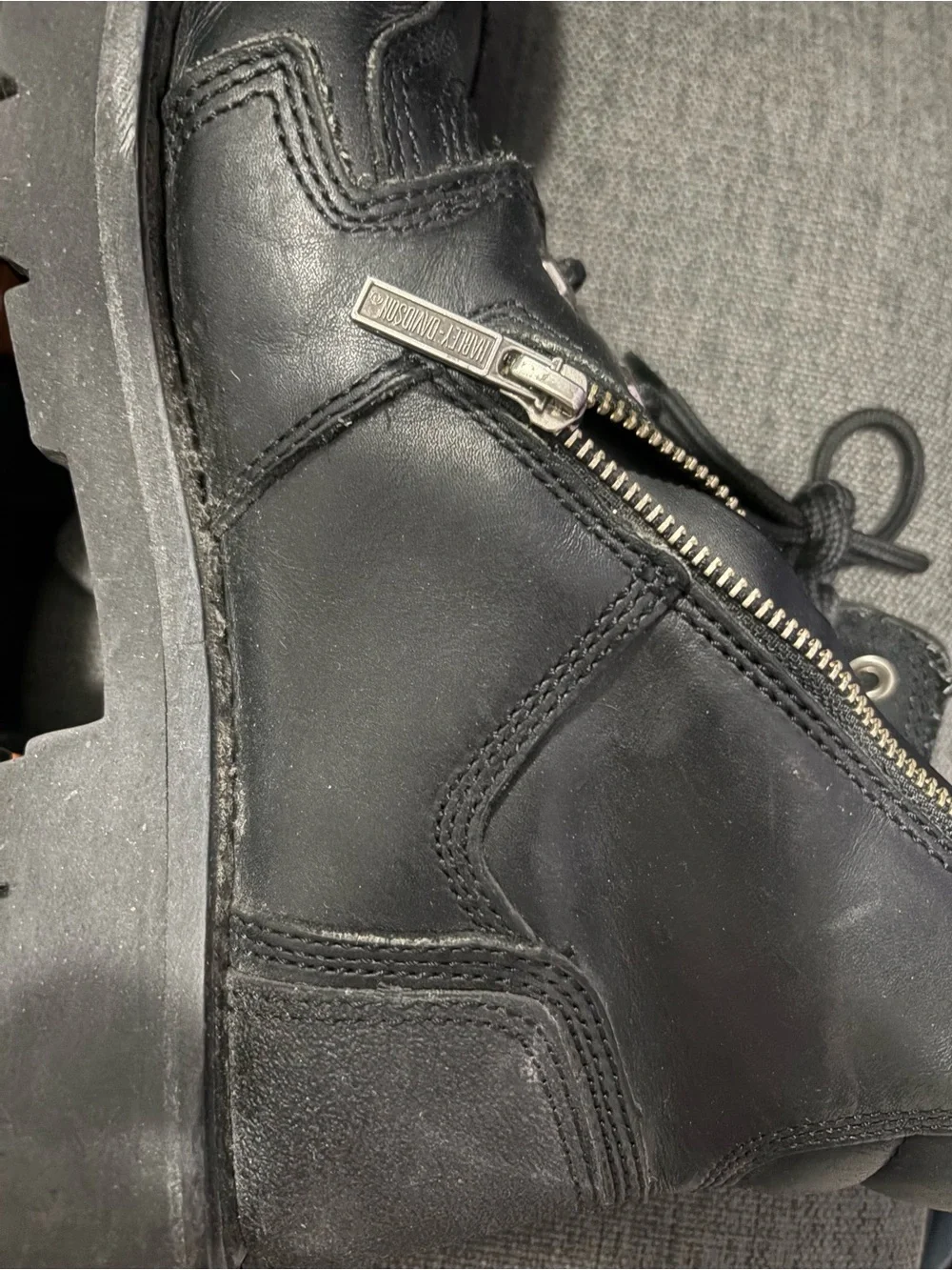 Men’s Harley Davidson Black Leather Stealth Riding Boots Size 12